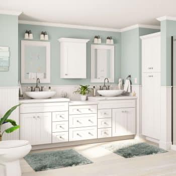 Jamestown white bathroom cabinets